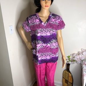 Multicolored Scrub Top!